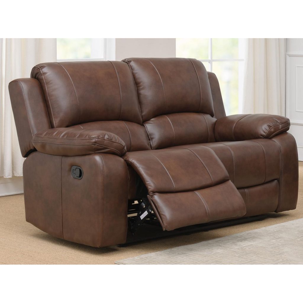 Andalusia Recliner LeatherGel & PU 2 Seater Whiskey