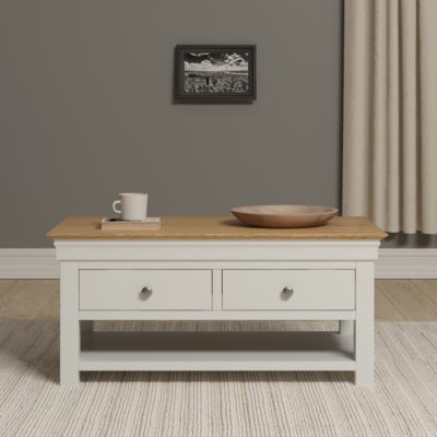 Bordeaux Ivory Painted 2 Drawer Coffee Table