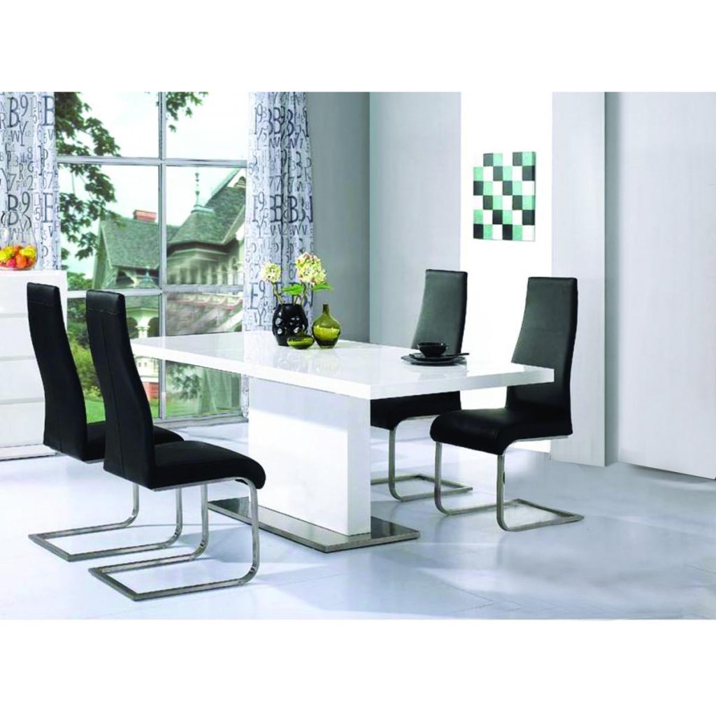 Chaffee PU Dining Chair Black & Chrome (pack of 4)