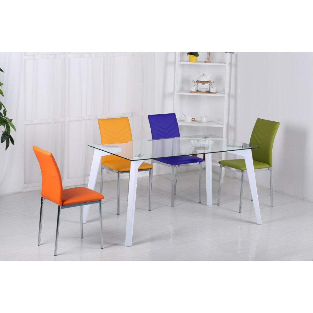 Carina Glass Dining Table High Gloss White