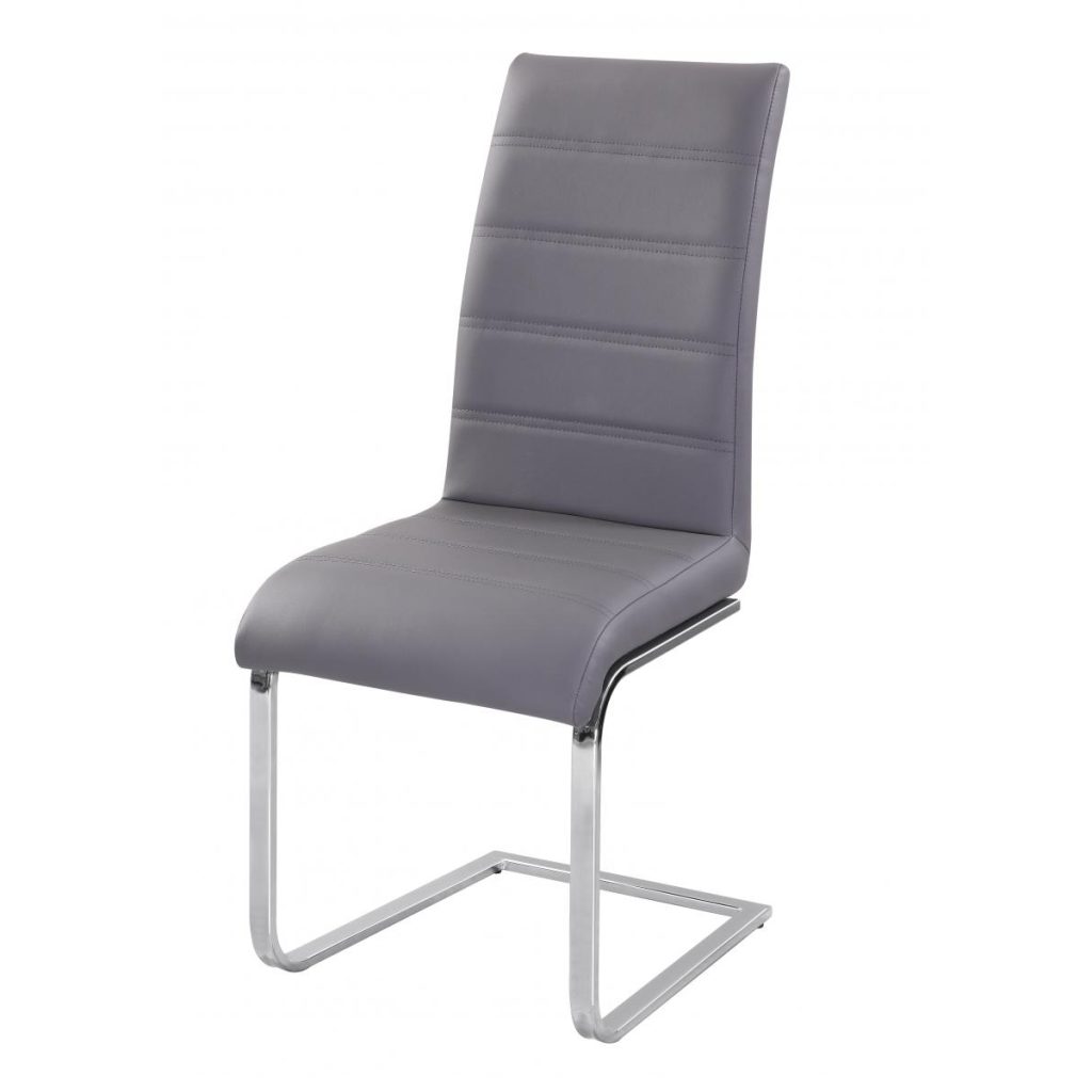 Chiswell PU Chairs Chrome & Grey (Pair)