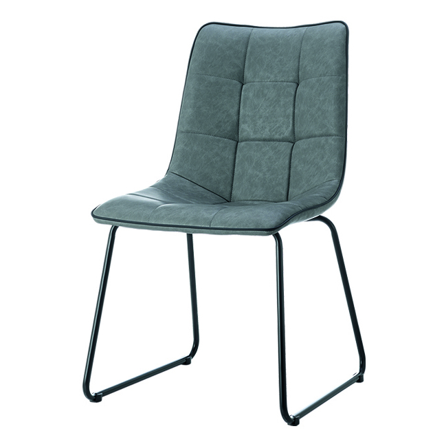Colmore PU Dining Chair Grey with Black Metal Legs(Pair)