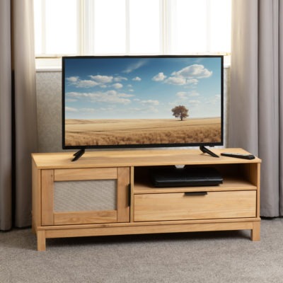 Corona Pine Rattan 1 Door 1 Drawer TV Unit