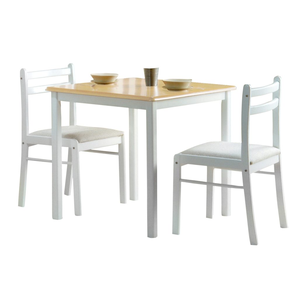 Dinnite Dining Set 2 Chairs Natural & White
