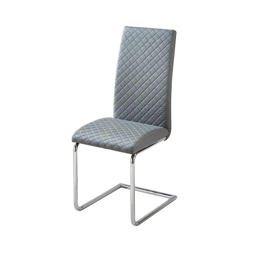 Dresden PU Chairs Chrome & Grey (Pair)