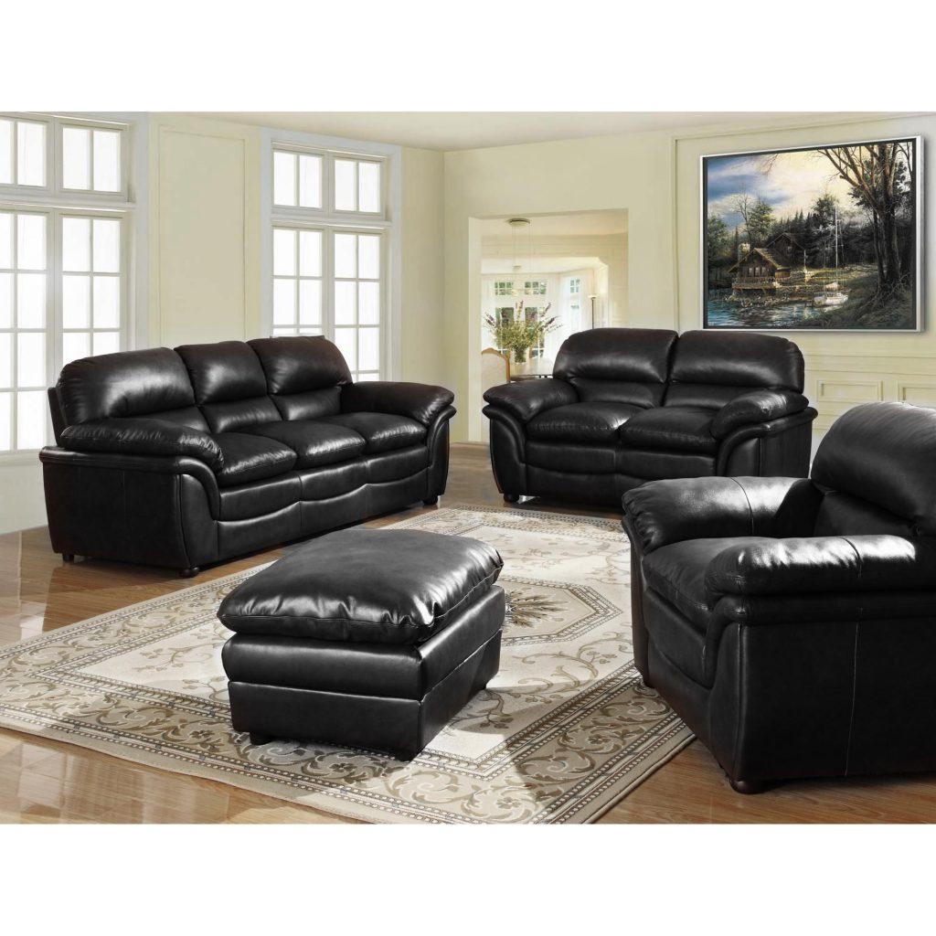 Fernando Sofa Full Bonded Leather 2 Seater Black