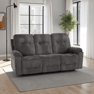 Guildford 3 Seater Recliner Sofa in Grey Fabric