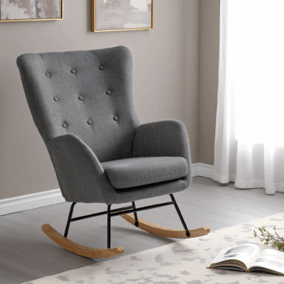 Hayden Rocking Chair in Grey