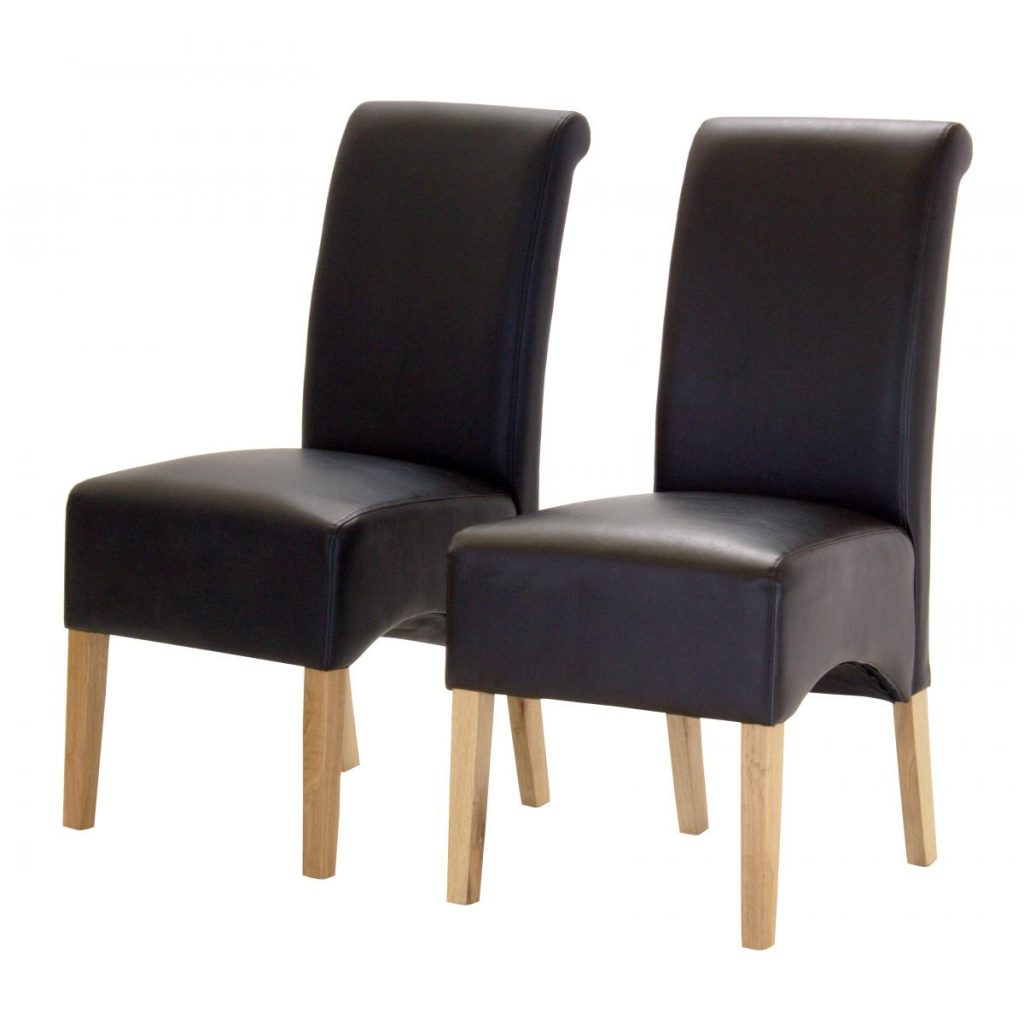 Hilton PU Chair with Oak Legs Black