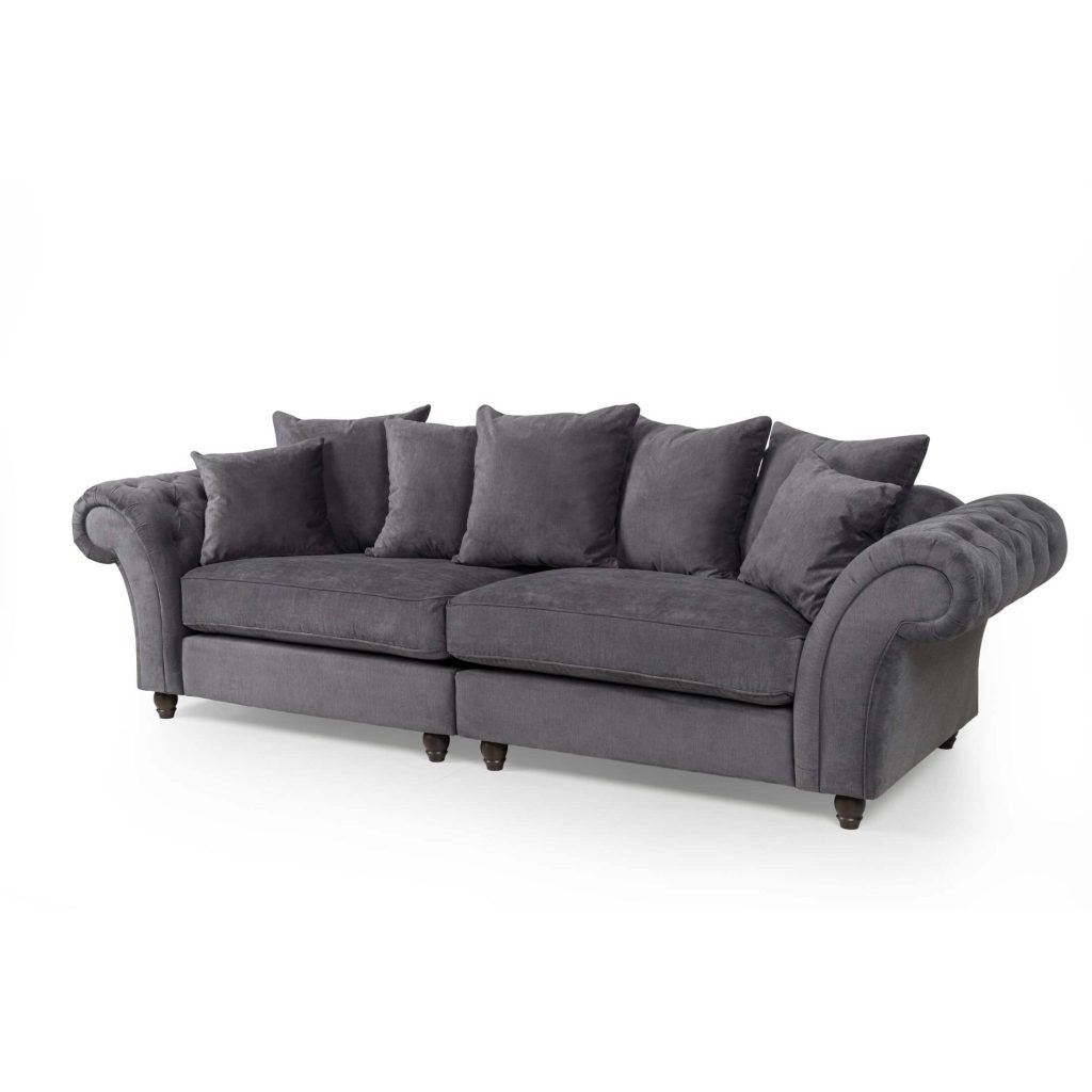 Huntley Fabric 3 Seater Sofa in Grey