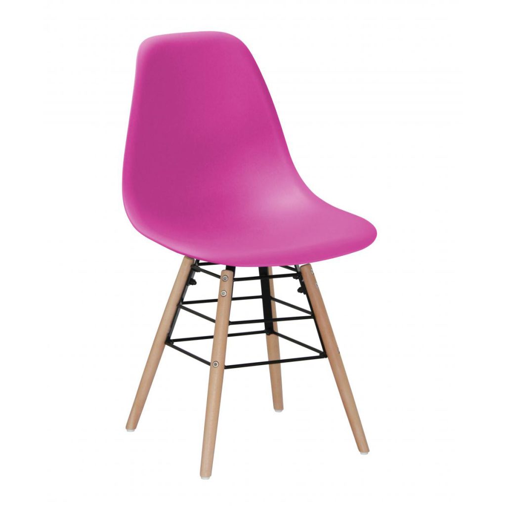 Lilly Plastic (PP) Chairs with Solid Beech Legs Pink (pack of 4)