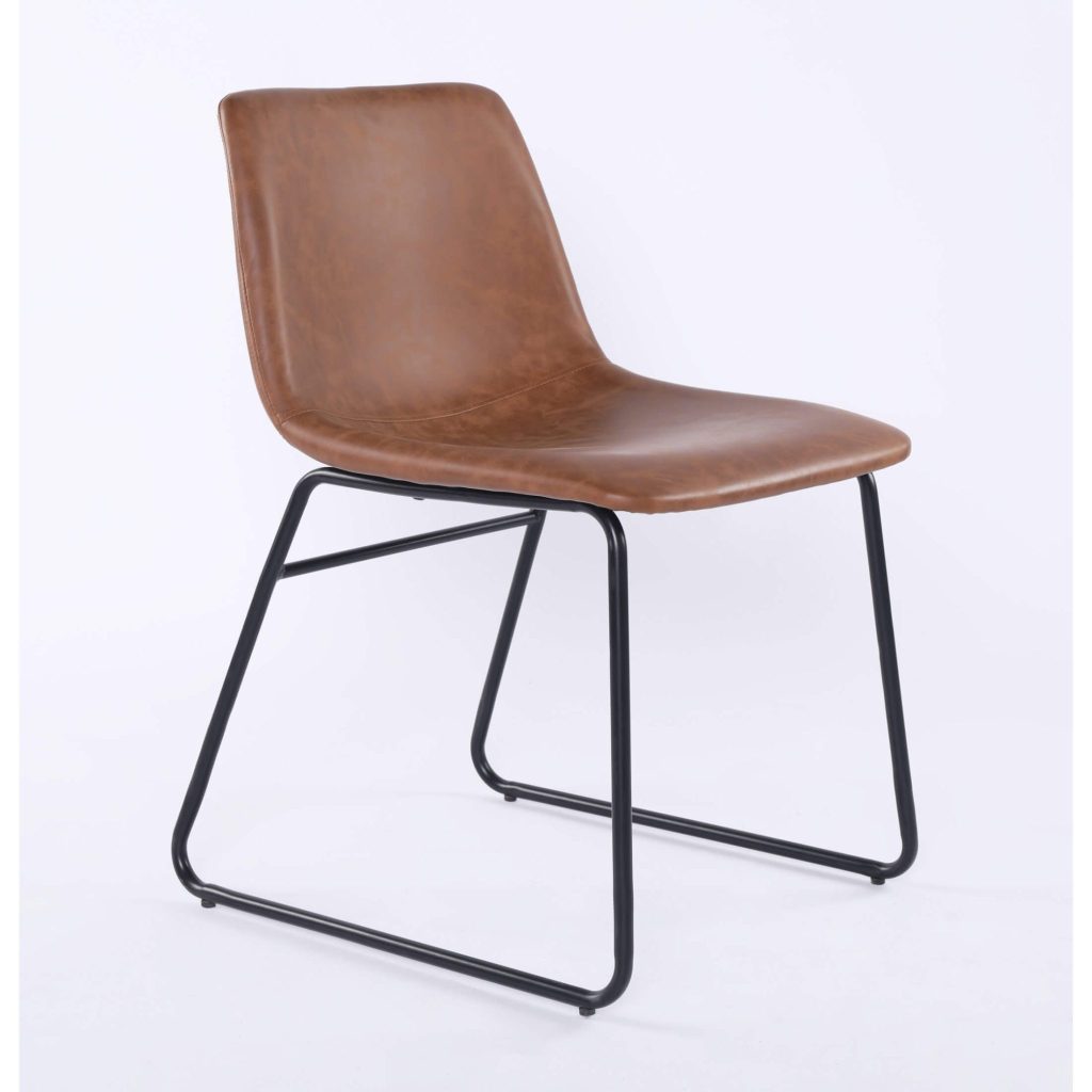 Meadow PU Dining Chair Black & Tan (Pair)