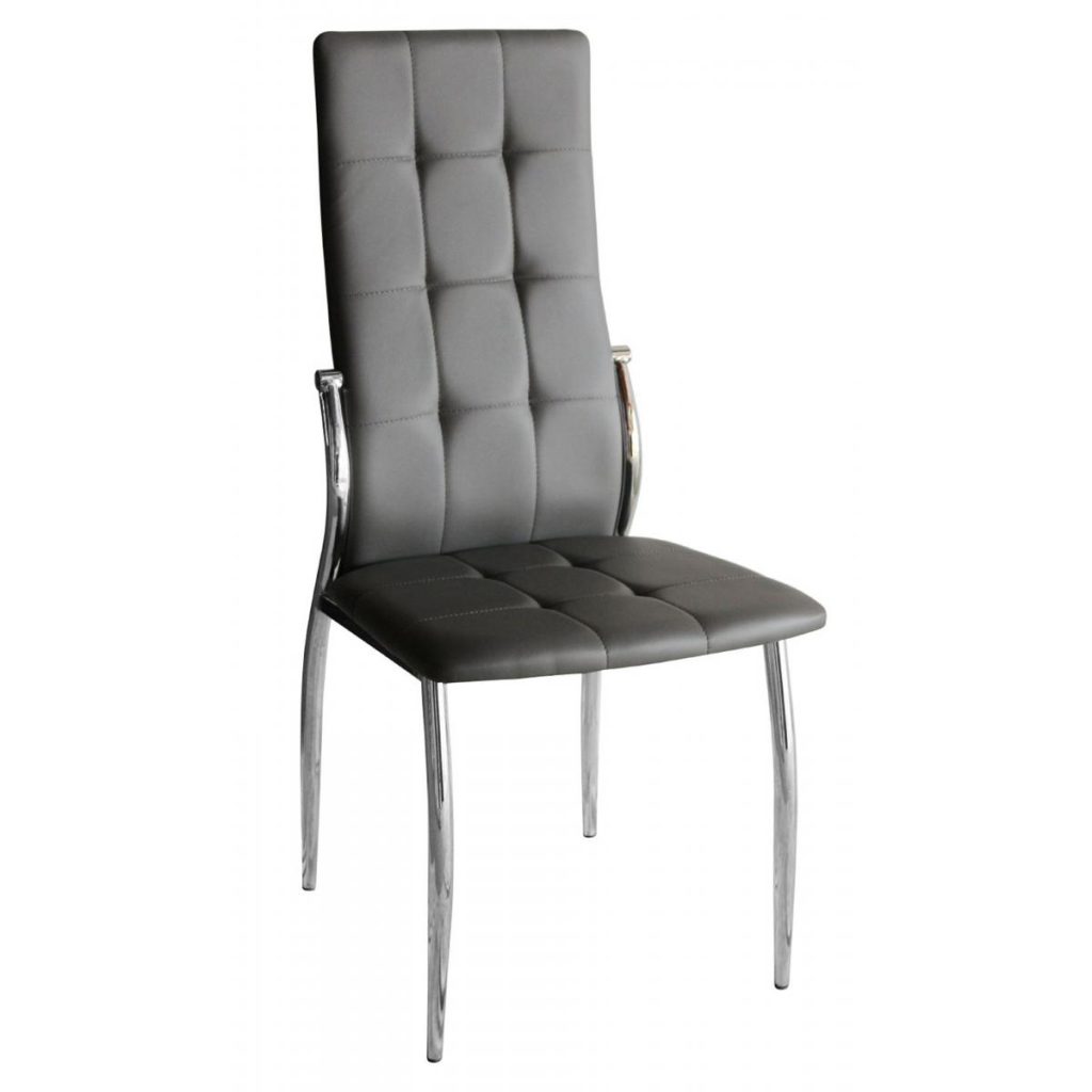 Oyster PU Chairs Grey & Chrome (pack of 4)