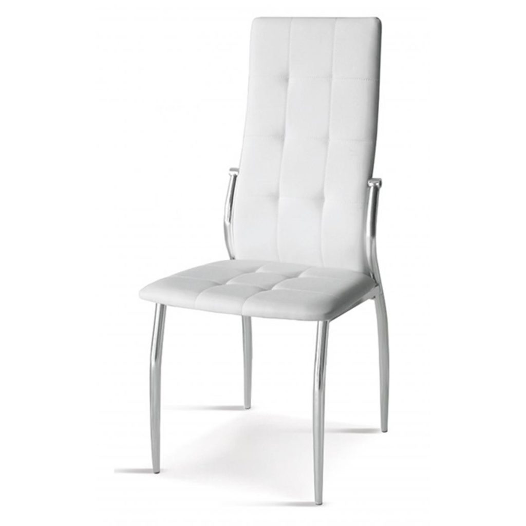 Oyster PU Chairs White & Chrome (pack of 4)