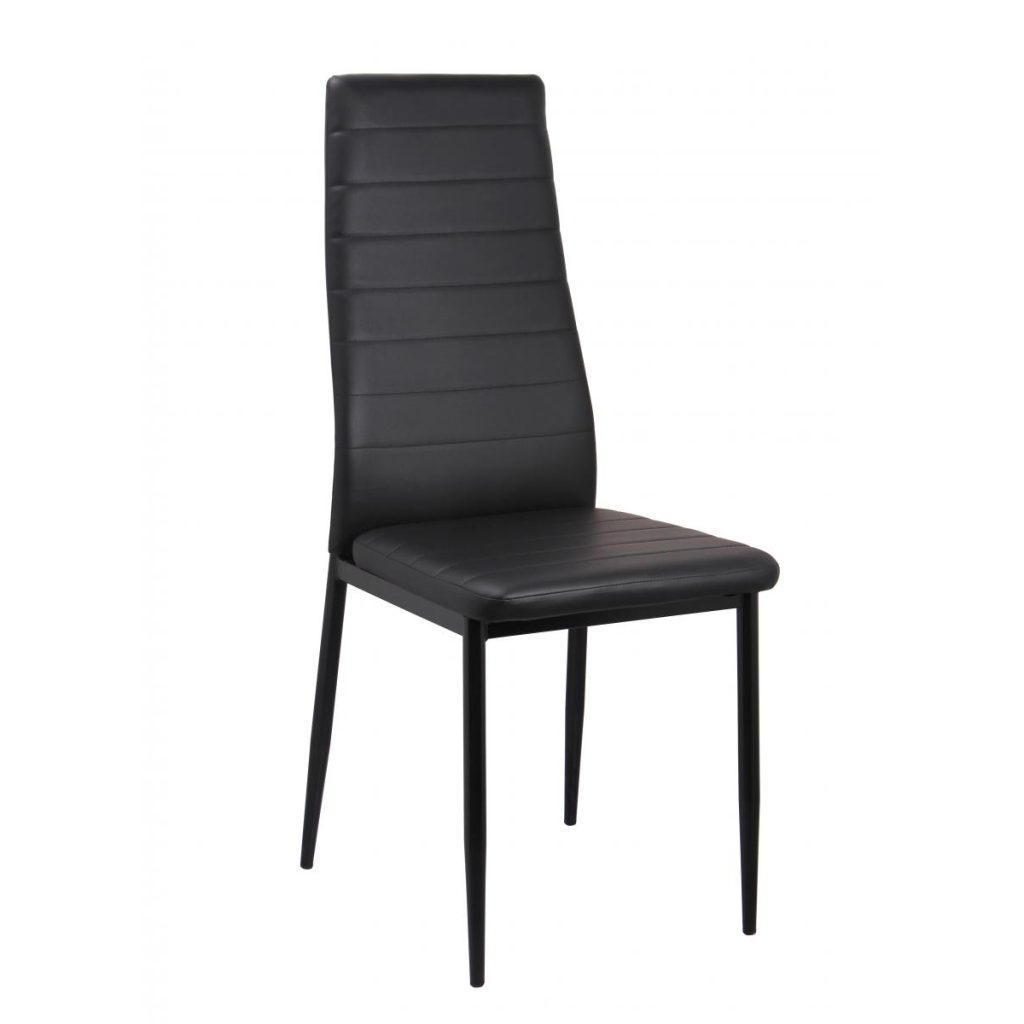 Pearl PU Chairs Black with Black Legs (pack of 6)