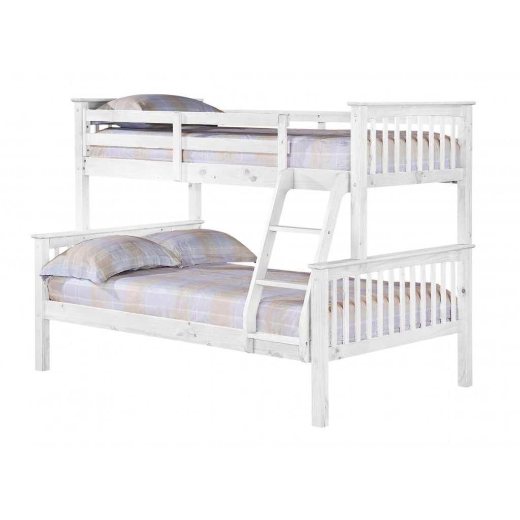 Porto Triple Bunk Bed White with 4Foot Base