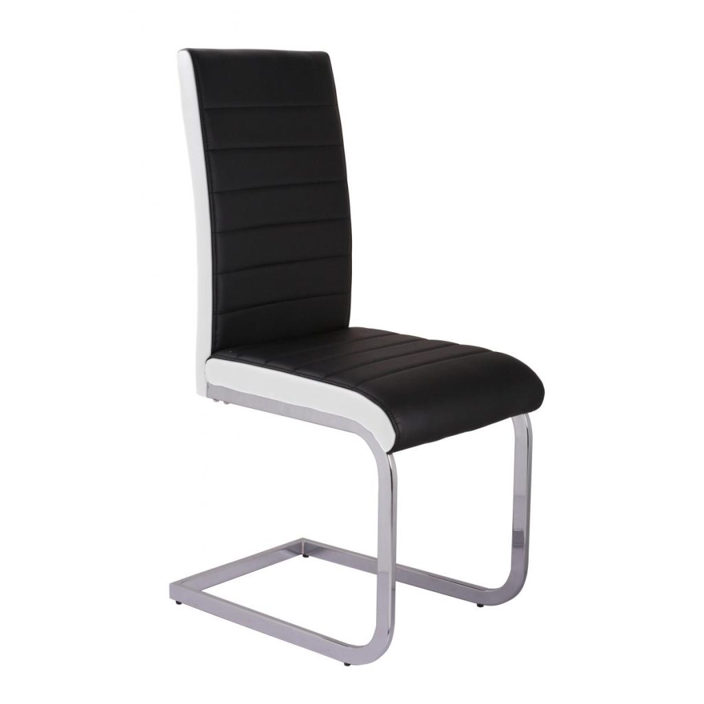 Ryker PU Chairs Chrome & Black (pack of 4 )