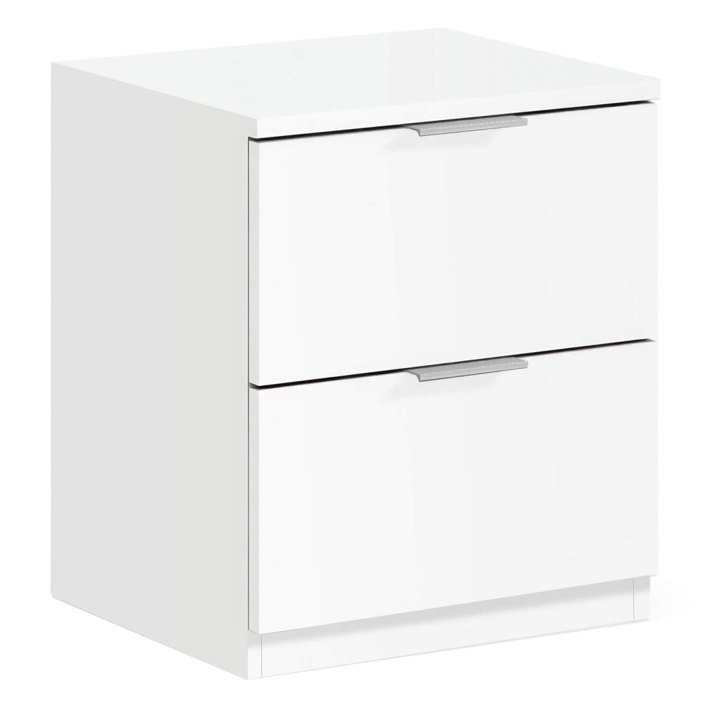 Vigo Bedside White  2 drawer Bedside Chest