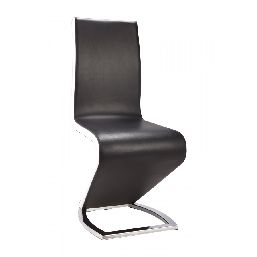 Aldridge Dining Chair Black with White PU Sides (pair)