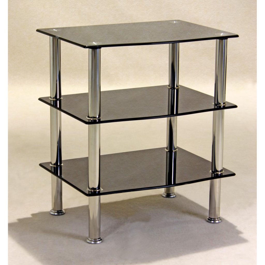 Hudson Black 3 Shelf TV Unit