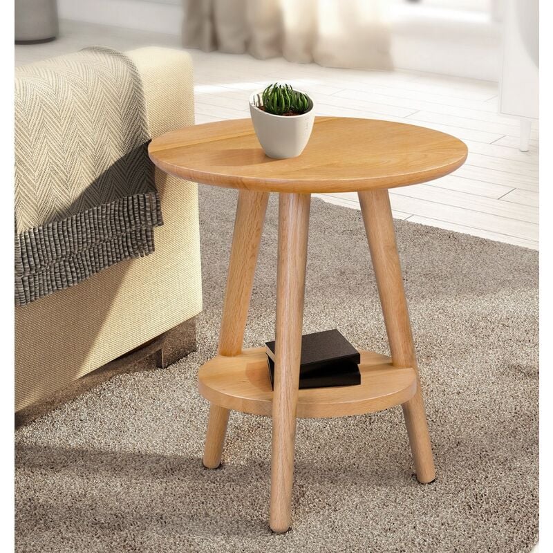 Natural Wood Lamp Table