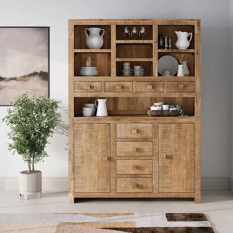 Oak Buffet Hutch