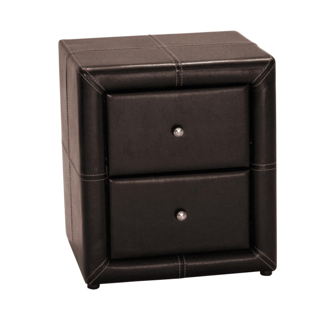 Odessa Nightstand 2 Drawer PU Brown
